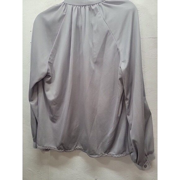 Vintage Handmade Gray Bow Tie Blouse Buttons Down Sz‎ 2X - Picture 11 of 11